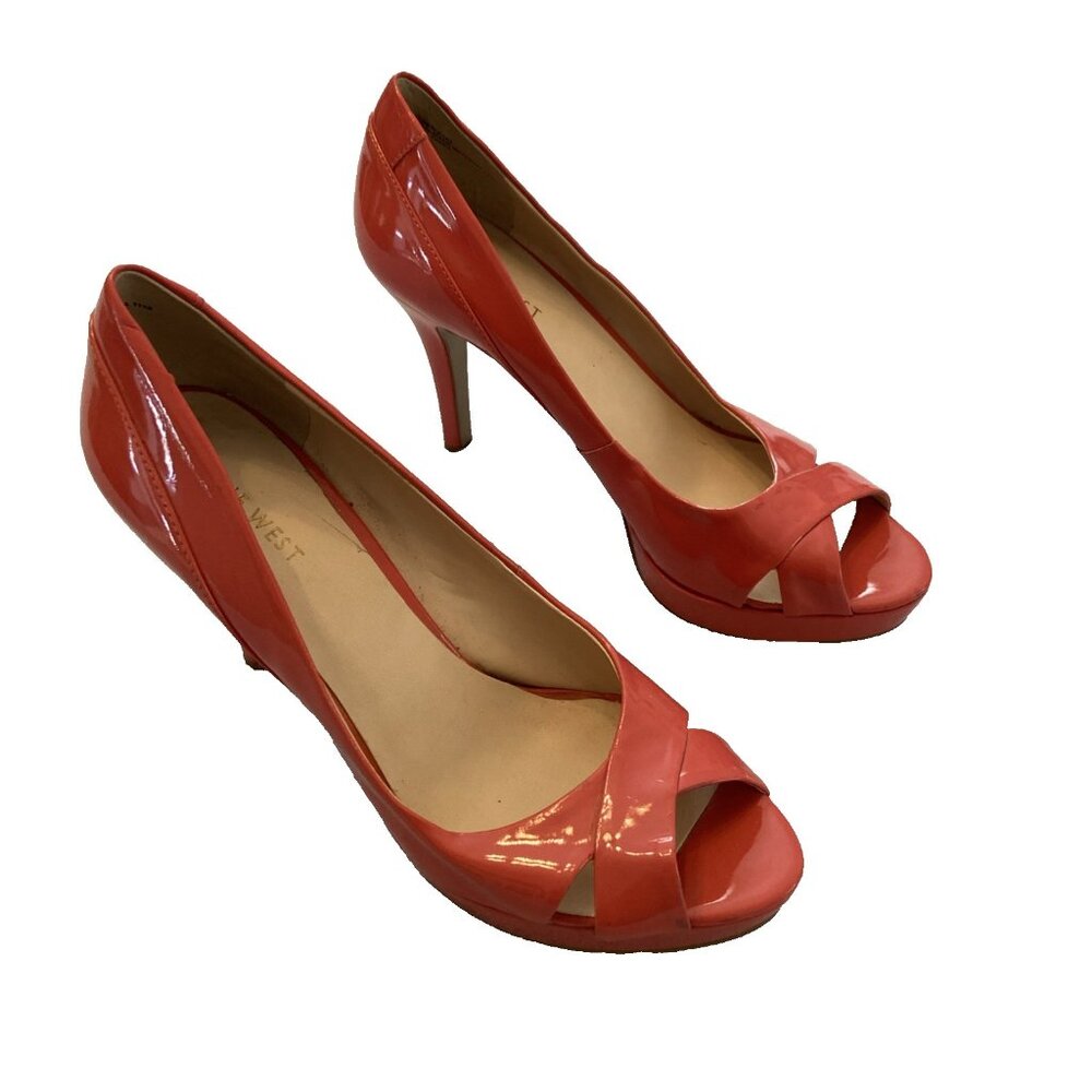 Nine West Women's Peep Toe Heel Size 7 Coral Color